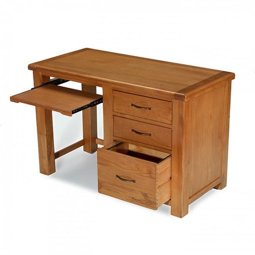 Earlswood Solid Oak Office Desk with Filling Cabinet - The Furniture Mega Store 