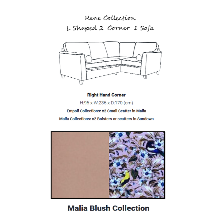Rene Collection Corner Sofa - Available In A Choice Of Fabrics & Sizes - The Furniture Mega Store 
