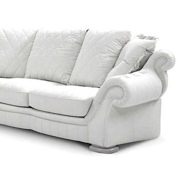 Pendragon Italian Leather Corner Sofa - Choice Of Leathers & Optional Swarovski Crystal Buttons. - The Furniture Mega Store 
