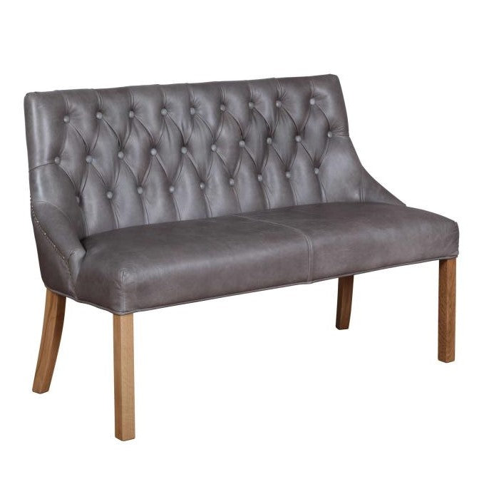 Leather high sales back dining bench