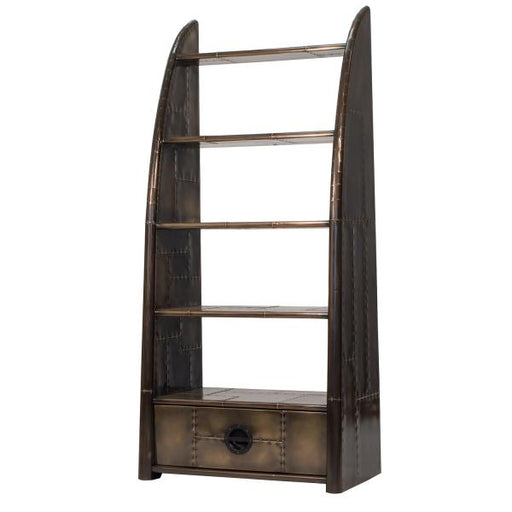 Avaitor Wing Bookcase - Jet Brass - The Furniture Mega Store 