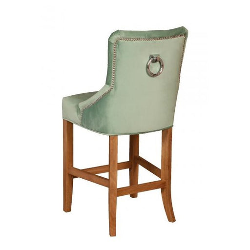 Hugo Velvet Buttoned Bar Stool - Various Options - The Furniture Mega Store 