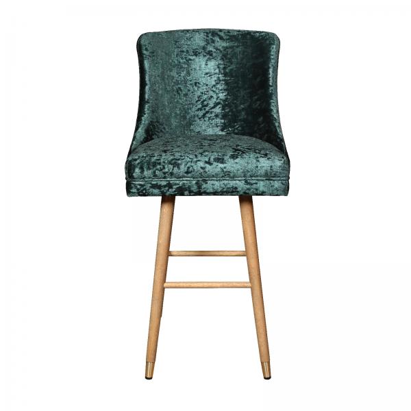 Caroline Bespoke Button Back Bar Stool - Opulence Velvet & Leather Buttons - Various Options - The Furniture Mega Store 