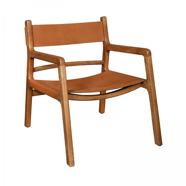 Calne Easy Chair -Genuine Leather Saddle Tan - The Furniture Mega Store 