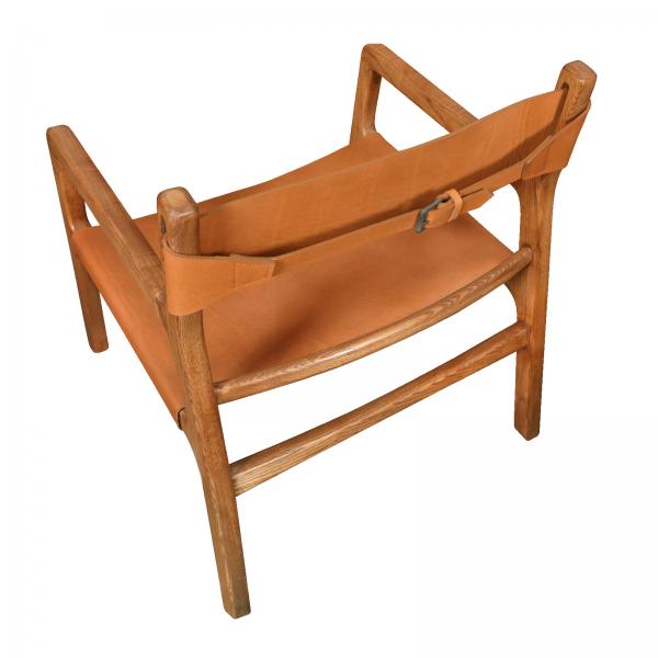 Calne Easy Chair -Genuine Leather Saddle Tan - The Furniture Mega Store 