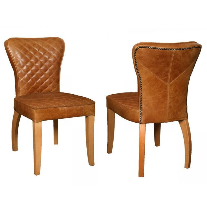 Walter Vintage Leather Dining Chair - Choice Of Leathers & Legs - The Furniture Mega Store 