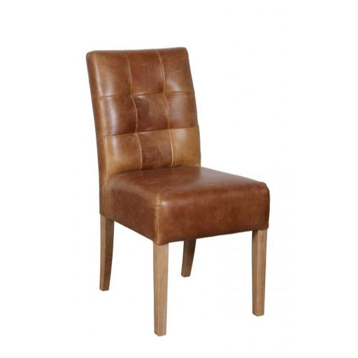 William Vintage Leather Dining Chair - Choice Of Leathers & Legs - The Furniture Mega Store 