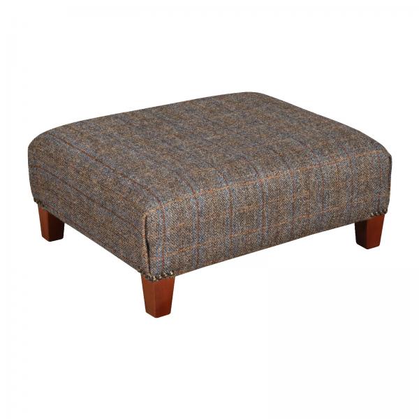 Harris Tweed Pull Out Footstool Choice Of Tweeds Feet Studs