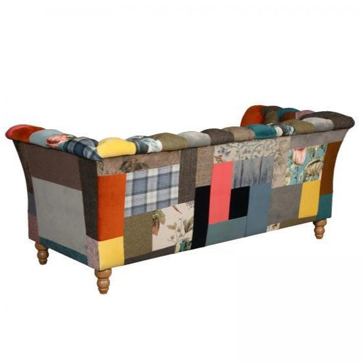 Louis Harlequin Patchwork Chesterfield Sofa Collection - Vintage Leather, Harris Tweed, Velvet & Wool - The Furniture Mega Store 