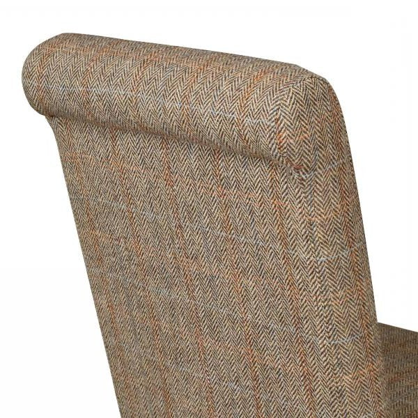 Edwin Rollback Harris Tweed Dining Chair - Choice Of Tweed & Legs - The Furniture Mega Store 