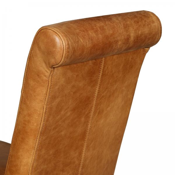 Edwin Rollback Vintage Leather Dining Chair - Choice Of Leathers & Legs - The Furniture Mega Store 