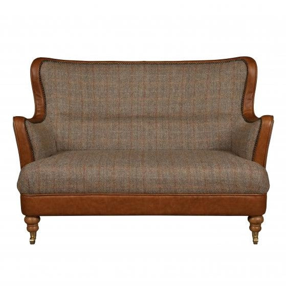 Elliot Sofa & Armchair Collection - Bespoke Harris Tweed & Vintage leather - The Furniture Mega Store 