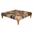 Banquet Patchwork Harris Tweed & Moon Wool Buttoned Square Footstool - 140cm - The Furniture Mega Store 