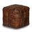 Vintage Brown Leather Patchwork Square Cube Bean Bag - The Furniture Mega Store 