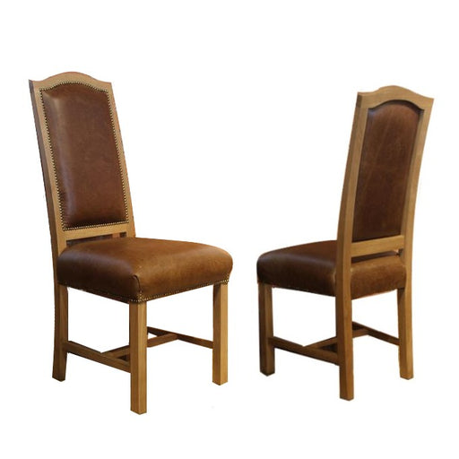 Chancellor Vintage Leather Dining Chair - Choice Of Leathers & Wood Finish - The Furniture Mega Store 