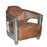 Aviator Brown Aniline Vintage Leather Tub Chair & Footstool Collection - The Furniture Mega Store 