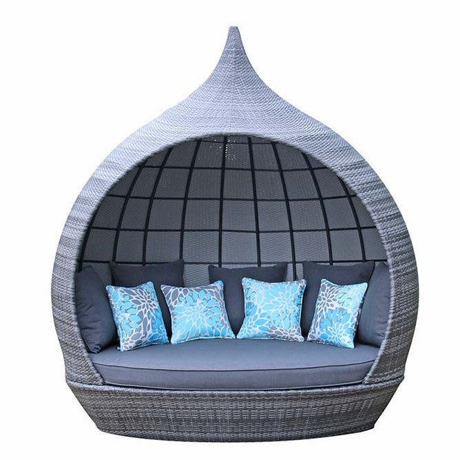 Pearl Rattan Garden Day Bed - Choice Of Colours - The Furniture Mega Store 