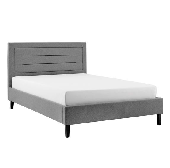 Picasso Grey Fabric Bedstead 4ft 6 Double Bed - The Furniture Mega Store 