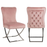 Chelsea 1.8 White Marble Dining Table & 6 Knightsbridge Pink Velvet Cross Leg Dining Chairs - Set Of 2 - The Furniture Mega Store 