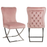 Knightsbridge Buttoned Back Pink Velvet Cross Leg Dining Chairs - Set Of 2 - The Furniture Mega Store 