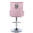 Majestic Pink Velvet Diamond Quilted - Lion Head Knocker Back Bar Stool - The Furniture Mega Store 