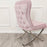 Knightsbridge Buttoned Back Pink Velvet Cross Leg Dining Chairs - Set Of 2 - The Furniture Mega Store 