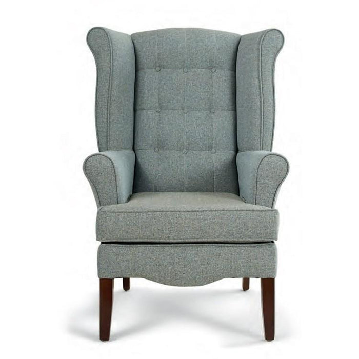 Theodore High Back Buttoned Wing Chair - Choice Of Feet & Fabrics - The Furniture Mega Store 