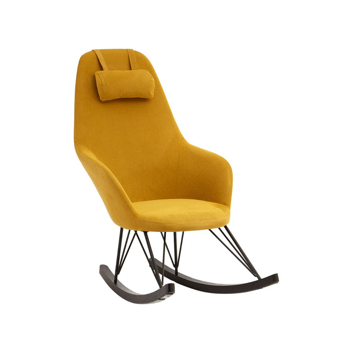 Rafferty Rocking Chair - Yellow Fabric - The Furniture Mega Store 