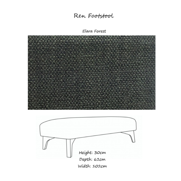 Ren Footstool - Choice Of Fabrics & Feet - The Furniture Mega Store 