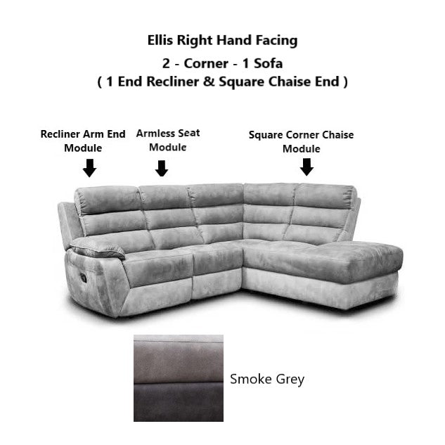 Ellis Modular Fabric Recliner Sofa & Chair Collection - Power With USB Charging Ports - The Furniture Mega Store 