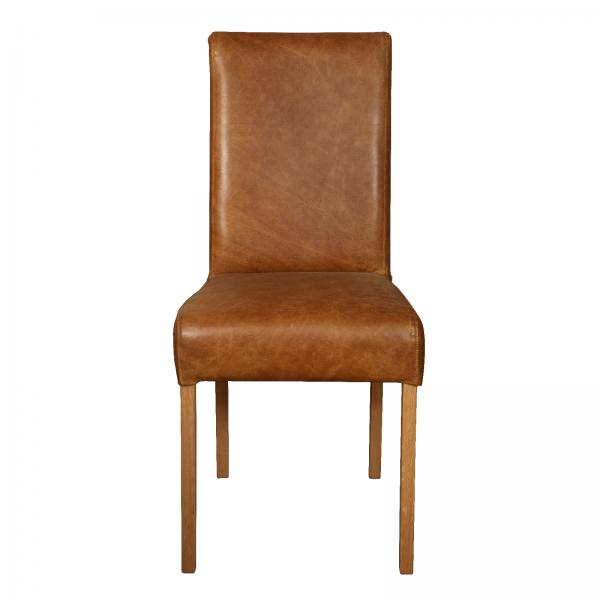 Edwin Rollback Vintage Leather Dining Chair - Choice Of Leathers & Legs - The Furniture Mega Store 