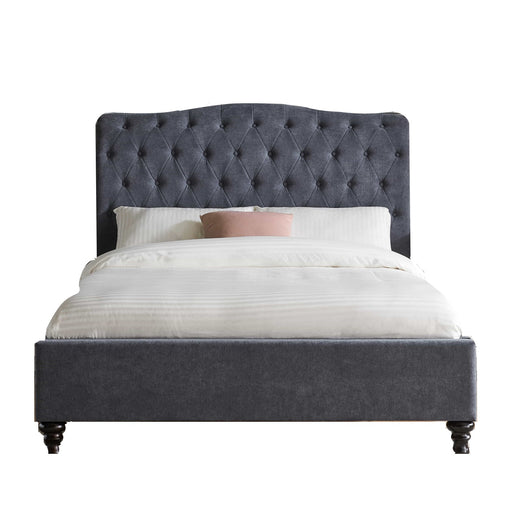 Rosa Dark Grey 4'6 Double Bed - The Furniture Mega Store 