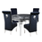 Mayfair Round 1.3 Black Marble Top Dining Table & 4 Sofia Velvet Dining Chairs Set - The Furniture Mega Store 
