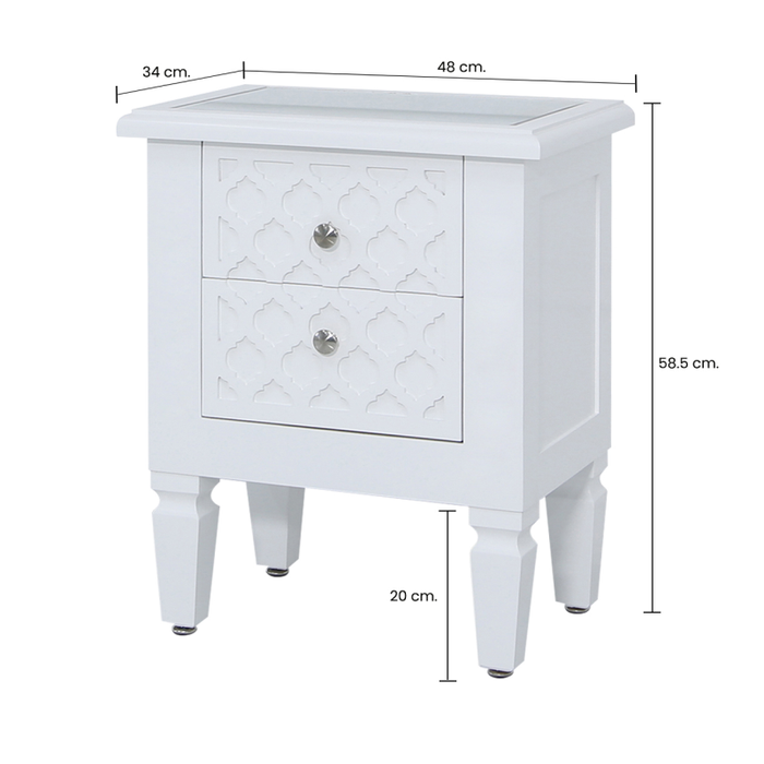 Blanca 2 drawer bedside cabinet - The Furniture Mega Store 