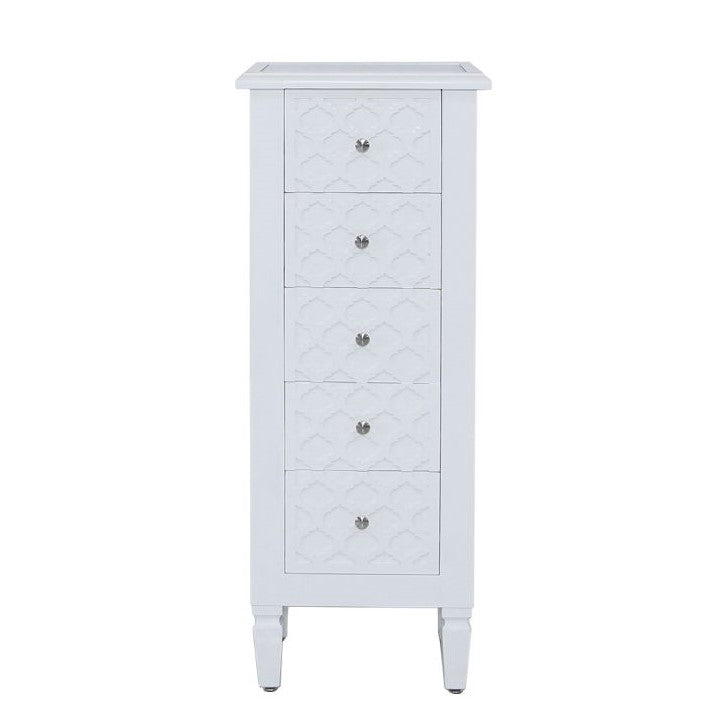 Blanca 5 Drawer Tall Boy Chest Of Drawers - The Furniture Mega Store 