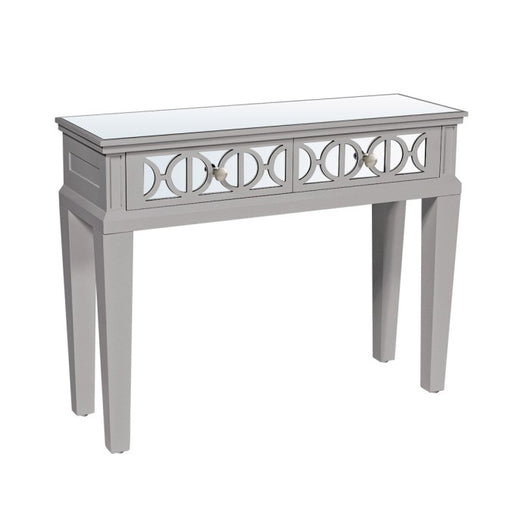 Taylor Grey & Mirrored 2 Drawer Console Table - The Furniture Mega Store 