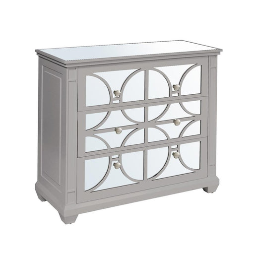 Taylor Grey & Mirrored 3 Drawer Chest - The Furniture Mega Store 