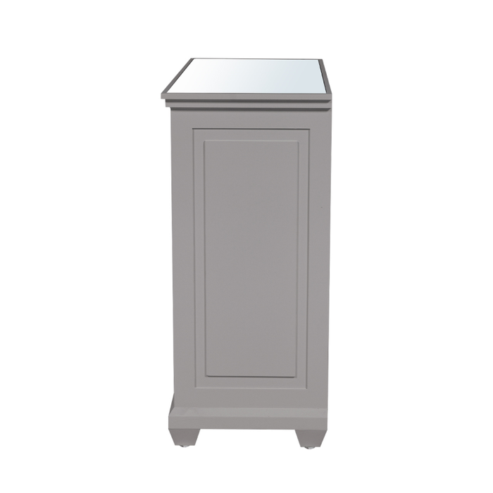 Taylor Grey & Mirrored 3 Drawer Chest - The Furniture Mega Store 