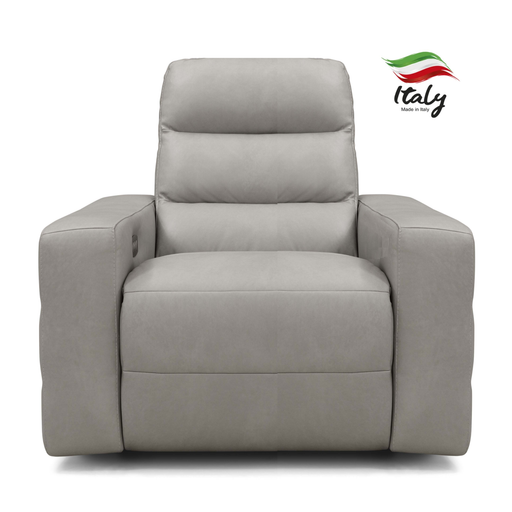 Sardegna Italian Leather Recliner Armchair - Power Recline & Power Adjustable Headrests - The Furniture Mega Store 