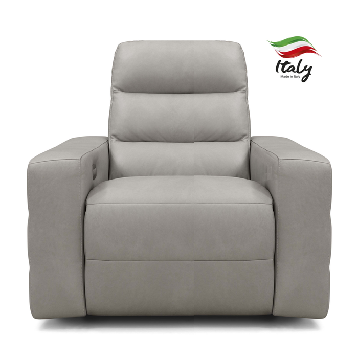 Sardegna Italian Leather Recliner Armchair - Power Recline & Power Adjustable Headrests - The Furniture Mega Store 