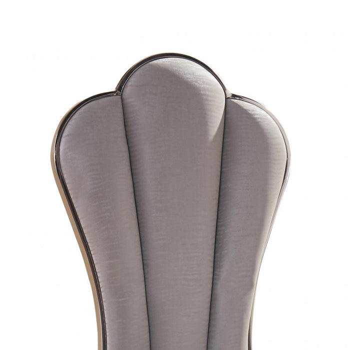 Sardinia Dining Chair Grey Fabric with Stainless Steel Legs {Set Of 2} - The Furniture Mega Store 
