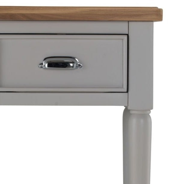 Sunbury Oak & Grey Painted 1 Drawer Side Table - The Furniture Mega Store 