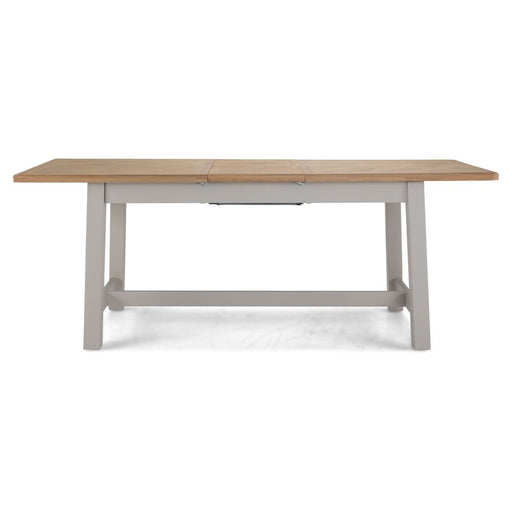 Sunbury Parquet Oak Top & Grey Painted 1.6 Extending Dining Table - The Furniture Mega Store 