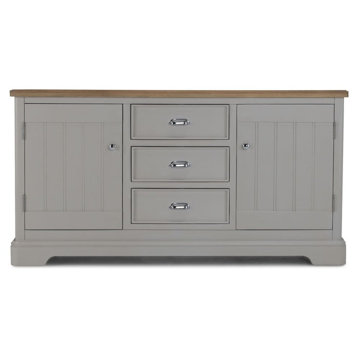 Sunbury Oak & Grey Painted 2 Door 3 Drawer Sideboard - The Furniture Mega Store 