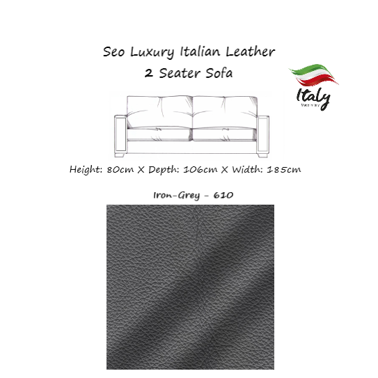 Seo Luxury Italian Leather Sofa Collection - Choice Of Sizes & Leathers - The Furniture Mega Store 