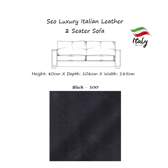 Seo Luxury Italian Leather Sofa Collection - Choice Of Sizes & Leathers - The Furniture Mega Store 