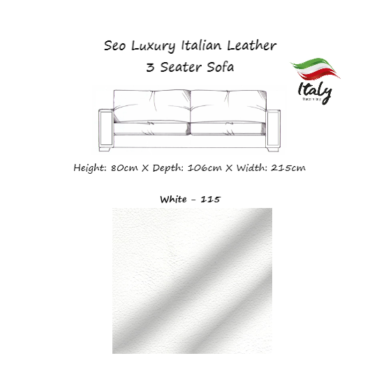 Seo Luxury Italian Leather Sofa Collection - Choice Of Sizes & Leathers - The Furniture Mega Store 