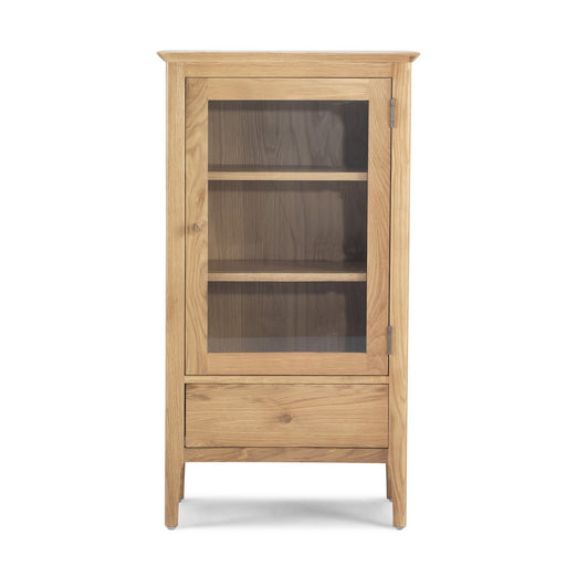 Berkley Nordic Oak Glazed Door 1 Drawer Storage Cabinet - The Furniture Mega Store