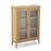 Berkley Nordic Oak Glazed 2 Door Display Cabinet - The Furniture Mega Store 