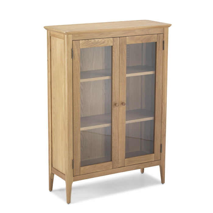 Berkley Nordic Oak Glazed 2 Door Display Cabinet - The Furniture Mega Store 